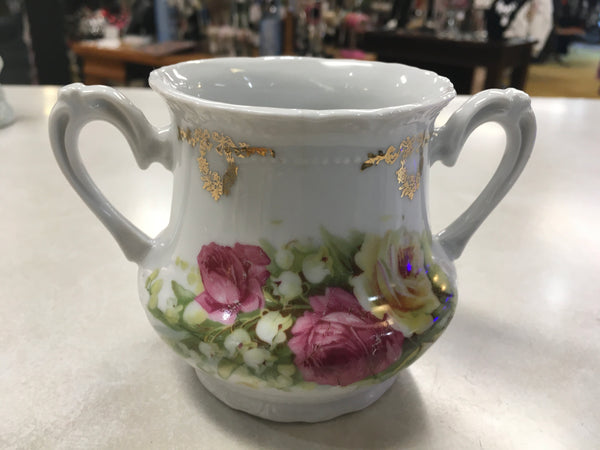 Vintage Red rose gold decorative design sugar bowl