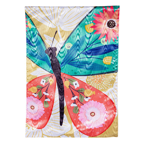 Folk Butterfly Moire Garden Flag