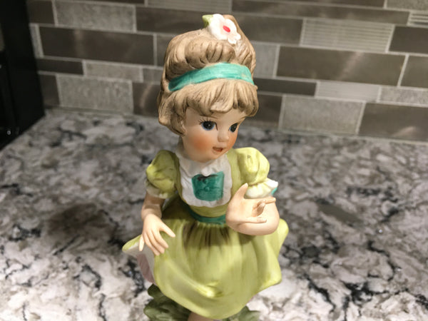 Vintage Napcoware Homeco girl in boots figurine 1983