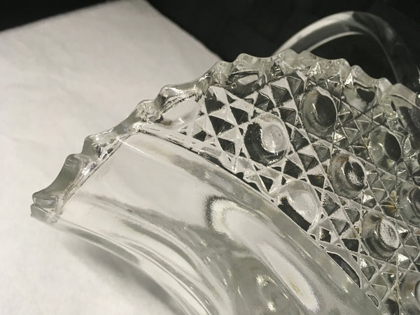 Crystal Glass Buttons Stars Basket Vase LE Smith Estate