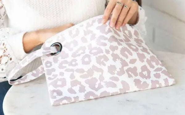 Oversized White Leopard Clutch Handbag THE Nikki