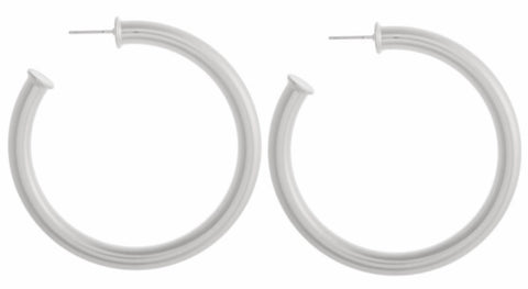 Silver hoop earring