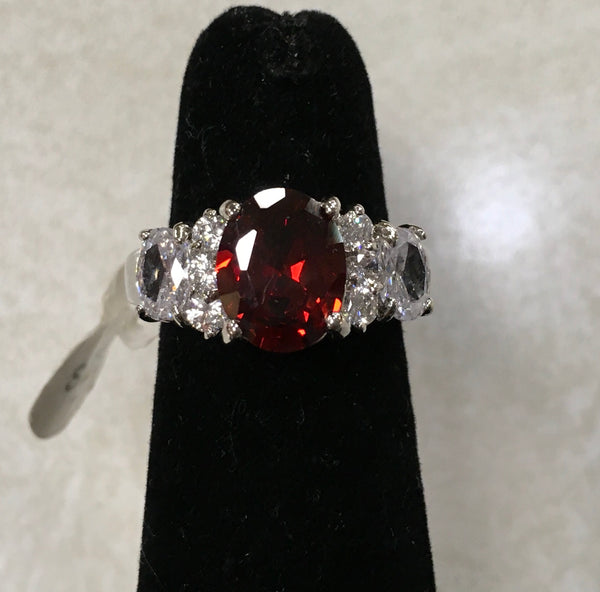 Ruby Red CZ fashion ring size 7