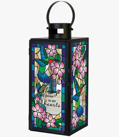 Always And Forever" Stained Glass Lantern