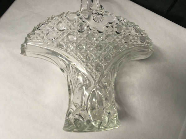 Crystal Glass Buttons Stars Basket Vase LE Smith Estate