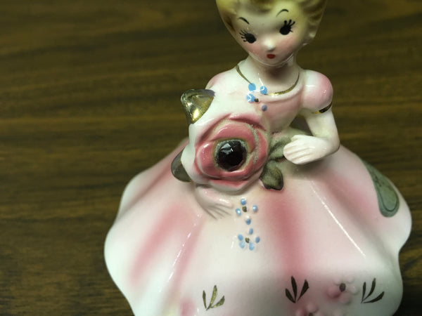 January Garnet girl birthday figurine