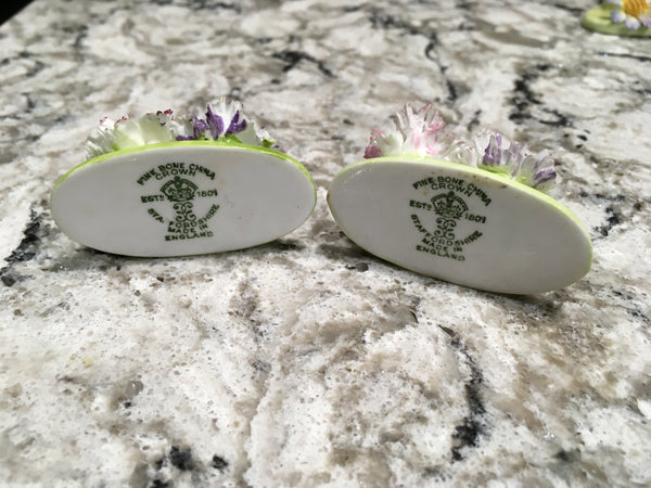 Vintage Crown China place setting holders Carnations pre owned