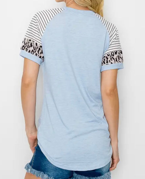 Blue Leopard Stripe Shirt