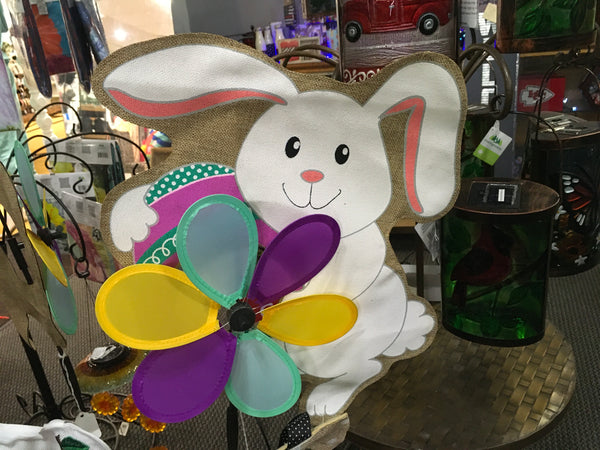 Easter Bunny Rabbit burlap spinner
