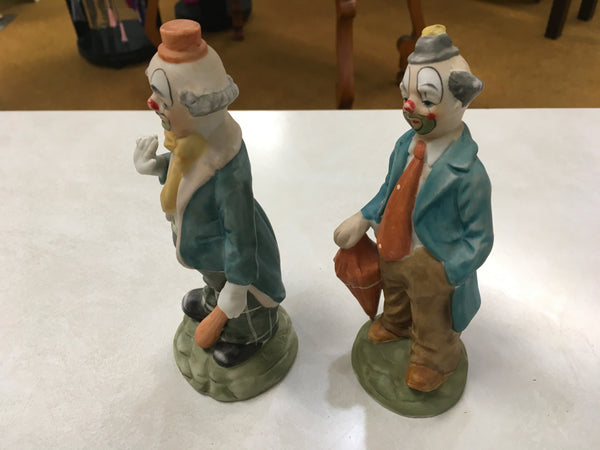Vintage porcelain clowns Pair