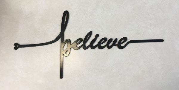 BELIEVE Cross home wall decor