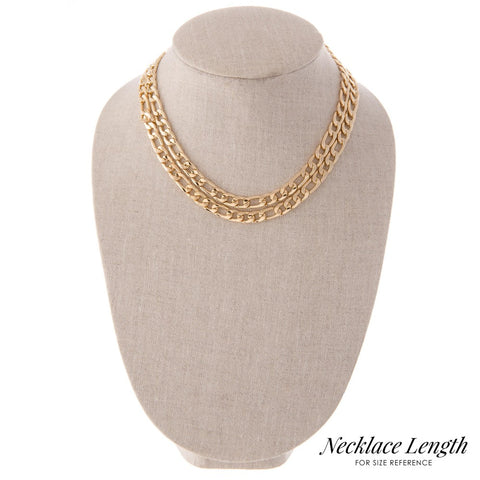 Gold link layered necklace