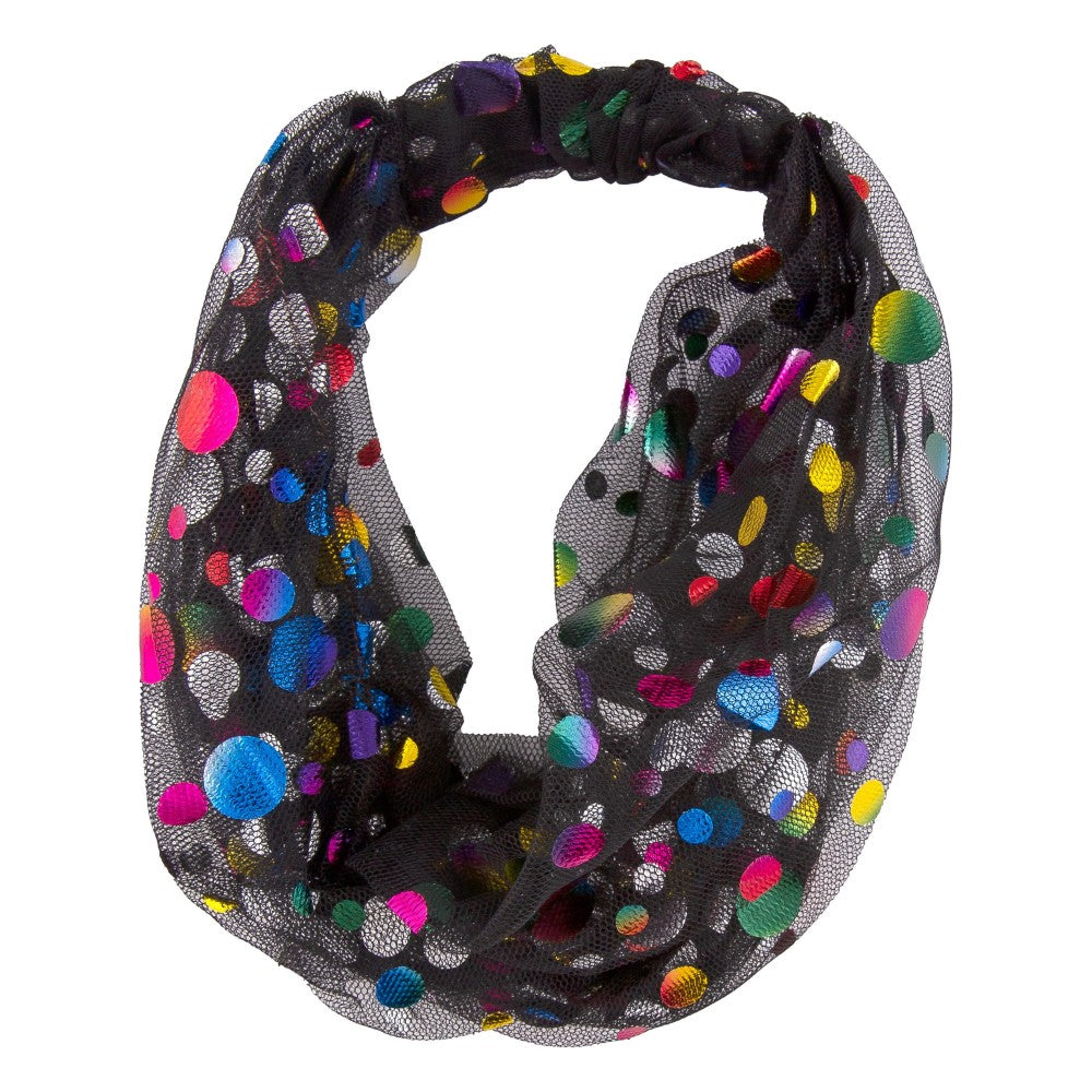 Rainbow polka dot headband