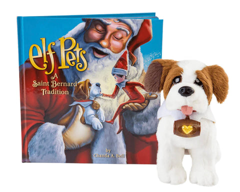 A Saint Bernard Tradition Elf on the Shelf Pet