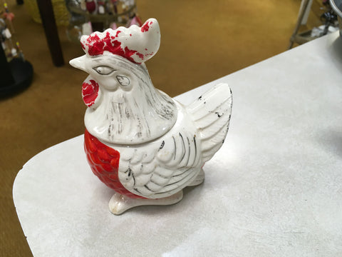 Vintage Rooster salt shaker sugar bowl