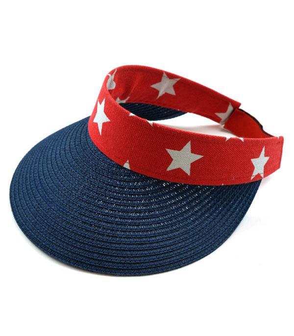Navy American Flag Visor Sun Hat