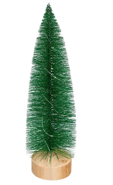 LED Color Changing Bottlebrush Trees, Green, Set of 3