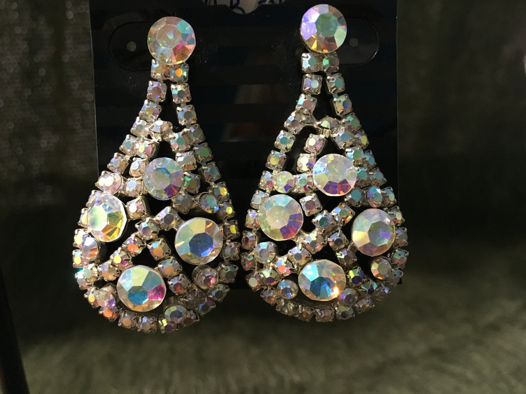 Teardrop design AB drop earrings