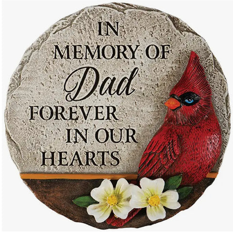 Dad Cardinal Memorial Mini Garden Stone