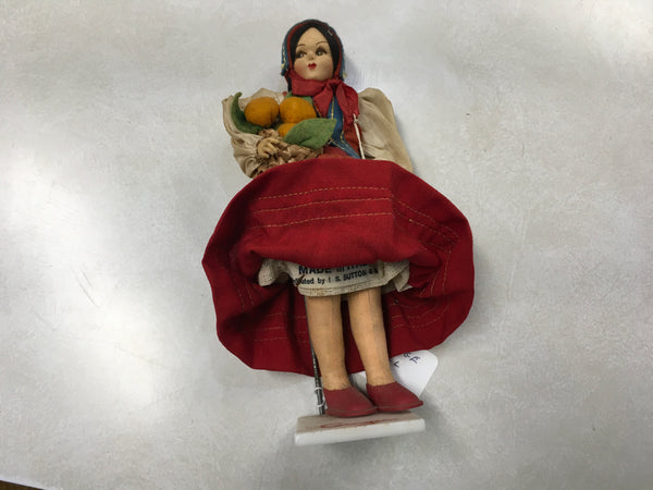 I s Sutton and son “Ginger” doll on stand made in Italy