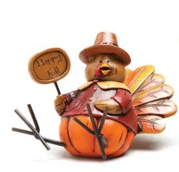 Turkey set of 3 resin table accents
