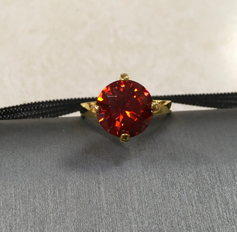 Red amber fashion ring size 10