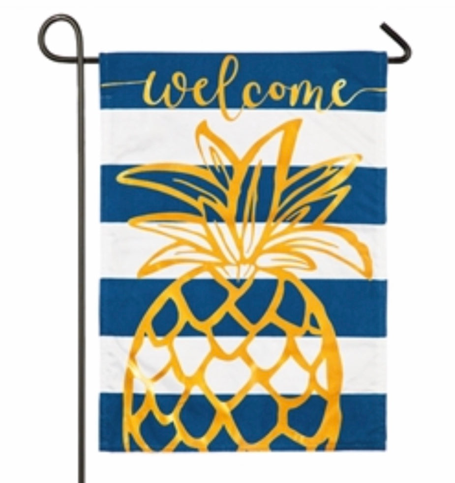 Pineapple Stripe Garden Linen Flag