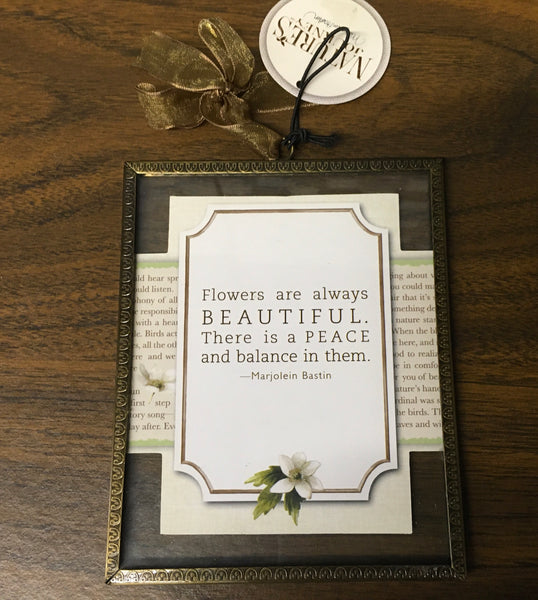 Serenity flowers Natures Journey glass plaque picture