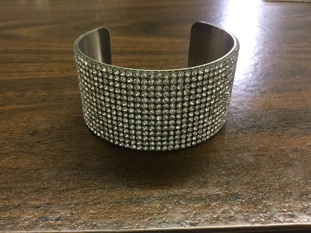 Rhinestone 14 line cuff bracelet