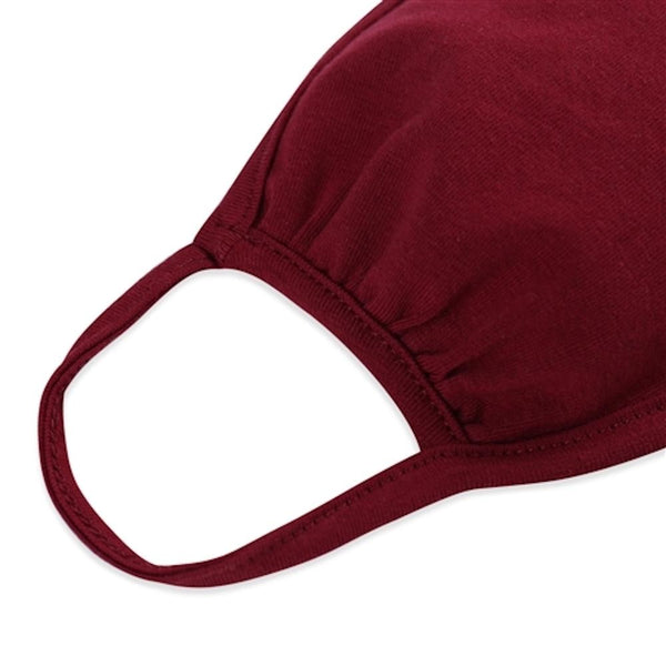 Burgundy Adults T-Shirt Cloth Face Mask