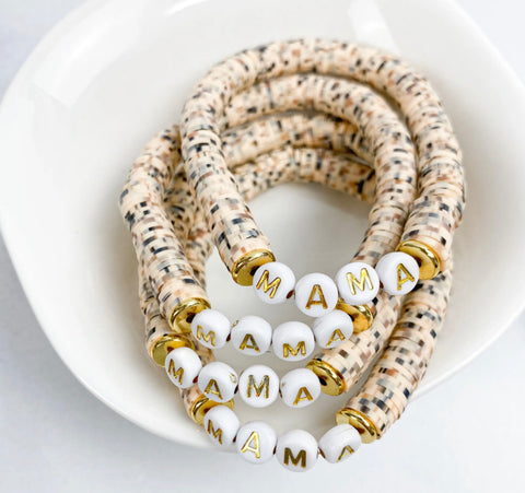 Taupe Coconut MaMa stretch bracelet