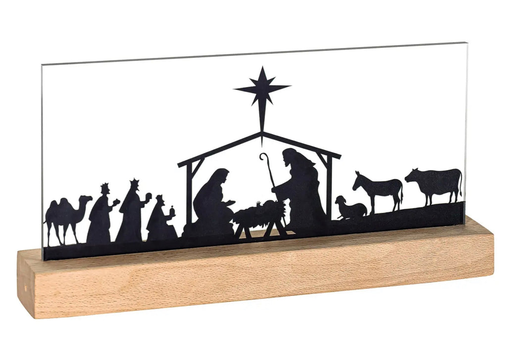 Nativity LED lighted Table Top Sign plaque