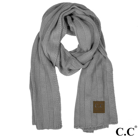 Light gray melange oblong scarf