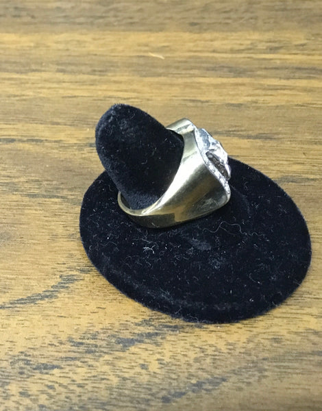 Men’s vintage CZ plus stones gold fashion design ring sz 9.5