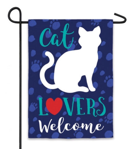 Cat Lovers Welcome garden flag