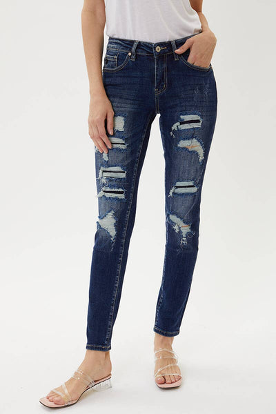 Mid Rise KanCan distressed jean