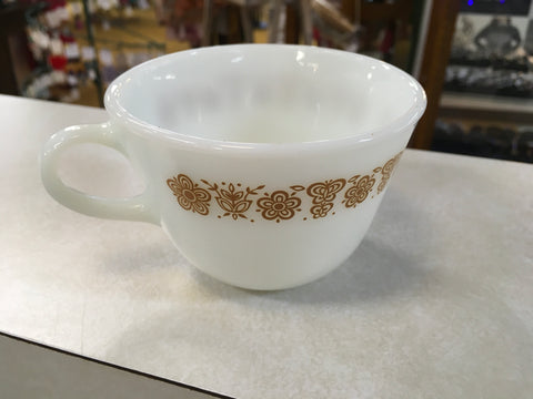 Pyrex butterfly milk glass coffee cup Vintage