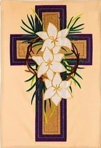 Cross Applique Garden Flag