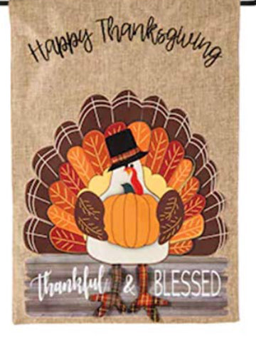 Thankful and Blessed house flag
