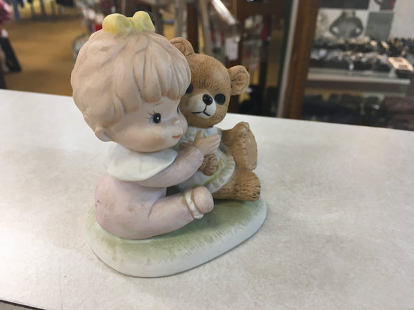 HomCo baby girl with Teddy Bear accent decor pre owned
