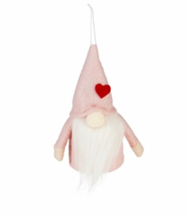 Valentine Gnome Ornaments, Pink
