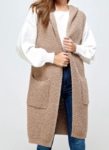 Chestnut textured sweater Vest