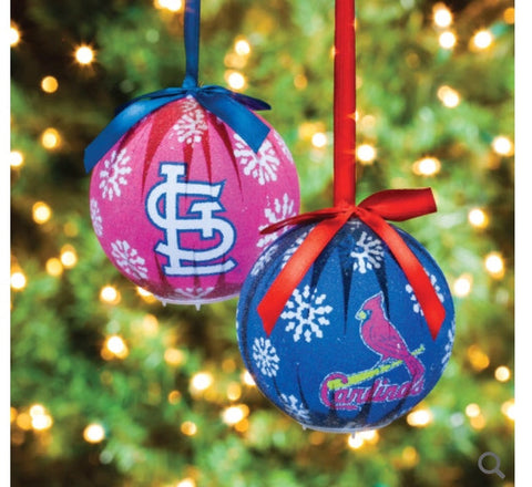 St Louis Cardinals blue frosted LED ornament