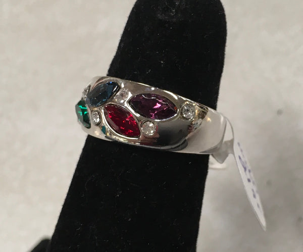 Red multi stone ring size 6