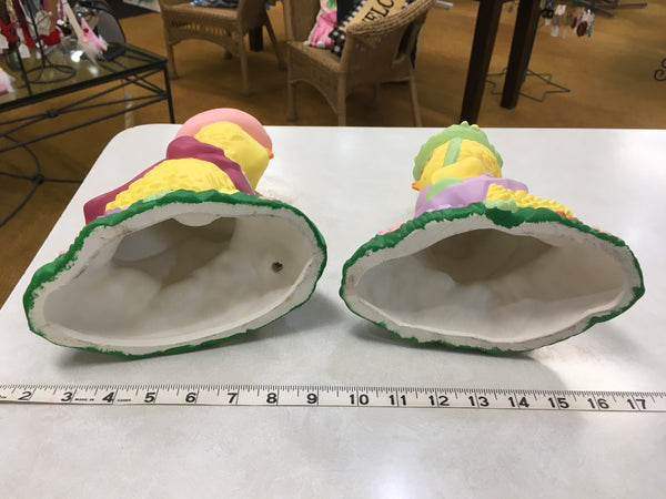 Mr and Mrs Duck couple dressed for Easter Dinner ceramic