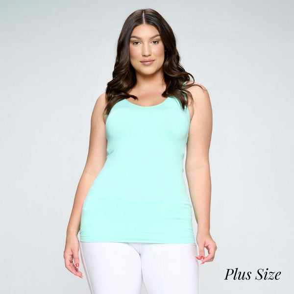 Mint v neck reversible tank top Plus