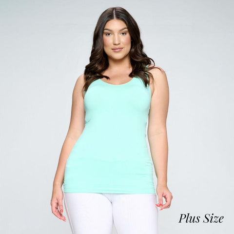Mint v neck reversible tank top Plus