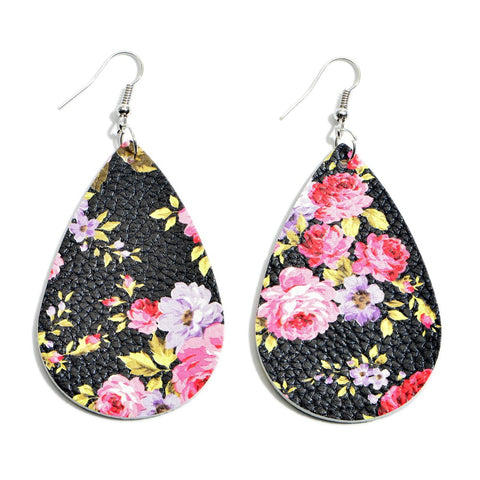 Pink Floral print earrings