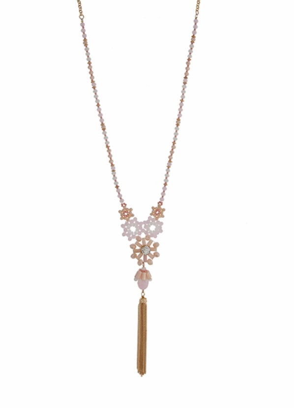 Pink peach 30” necklace