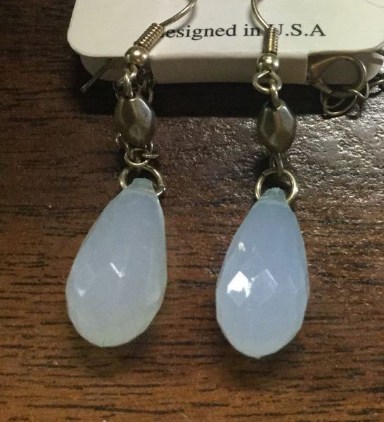 Turquoise layered teardrop necklace set